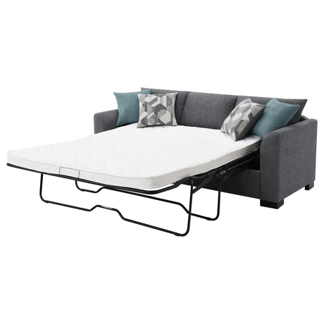 Storey Grey Upholstered Sleeper Sectional Chaise Sofa by Coaster at Eve Furniture