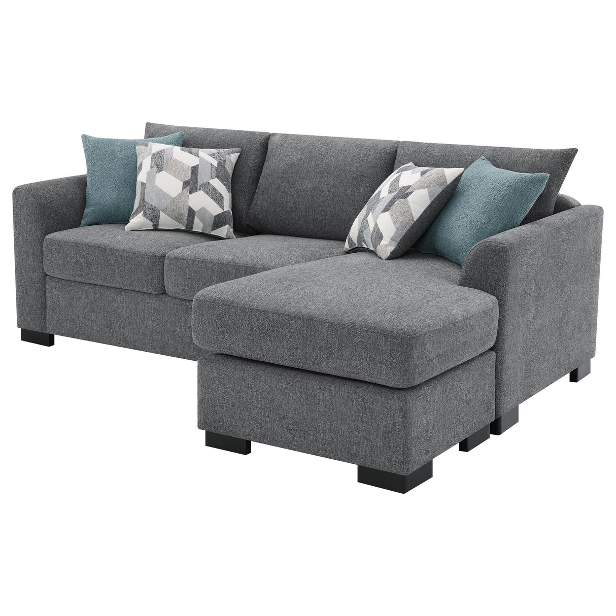 Storey Grey Upholstered Sleeper Sectional Chaise Sofa by Coaster at Eve Furniture