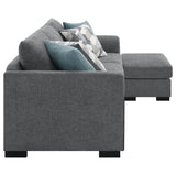 Storey Grey Upholstered Sleeper Sectional Chaise Sofa by Coaster at Eve Furniture