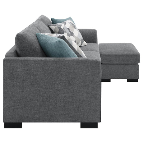 Storey Grey Upholstered Sleeper Sectional Chaise Sofa by Coaster at Eve Furniture
