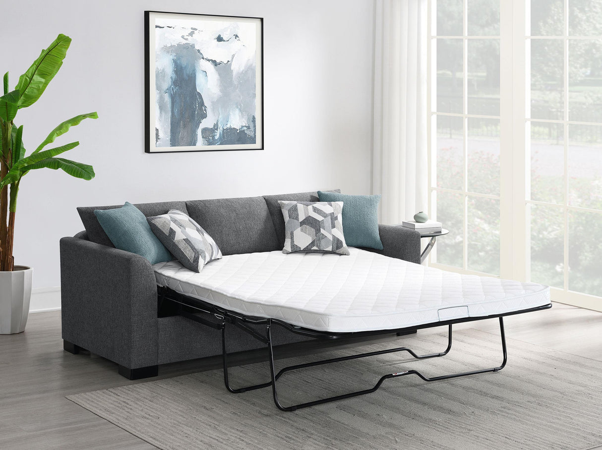 Storey Grey Upholstered Sleeper Sectional Chaise Sofa by Coaster at Eve Furniture
