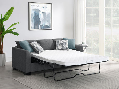 Storey Grey Upholstered Sleeper Sectional Chaise Sofa by Coaster at Eve Furniture