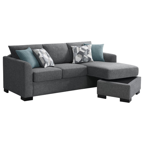 Storey Grey Upholstered Sleeper Sectional Chaise Sofa by Coaster at Eve Furniture