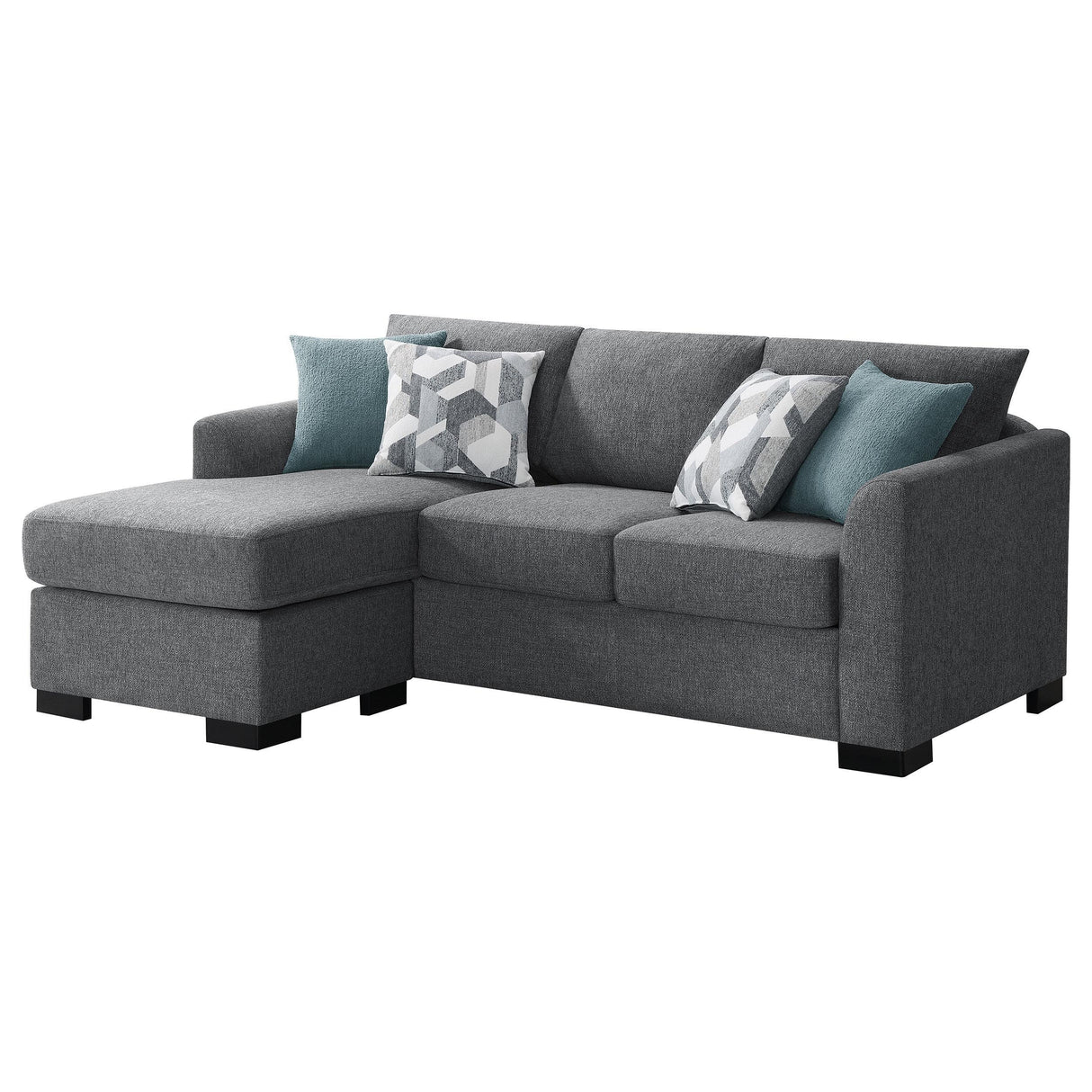 Storey Grey Upholstered Sleeper Sectional Chaise Sofa by Coaster at Eve Furniture