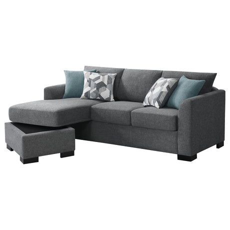 Storey Grey Upholstered Sleeper Sectional Chaise Sofa by Coaster at Eve Furniture