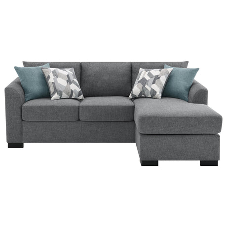 Storey Grey Upholstered Sleeper Sectional Chaise Sofa by Coaster at Eve Furniture