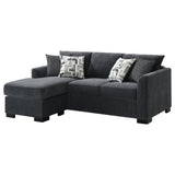 Storey Upholstered Sleeper Sectional Chaise Sofa Dark Grey