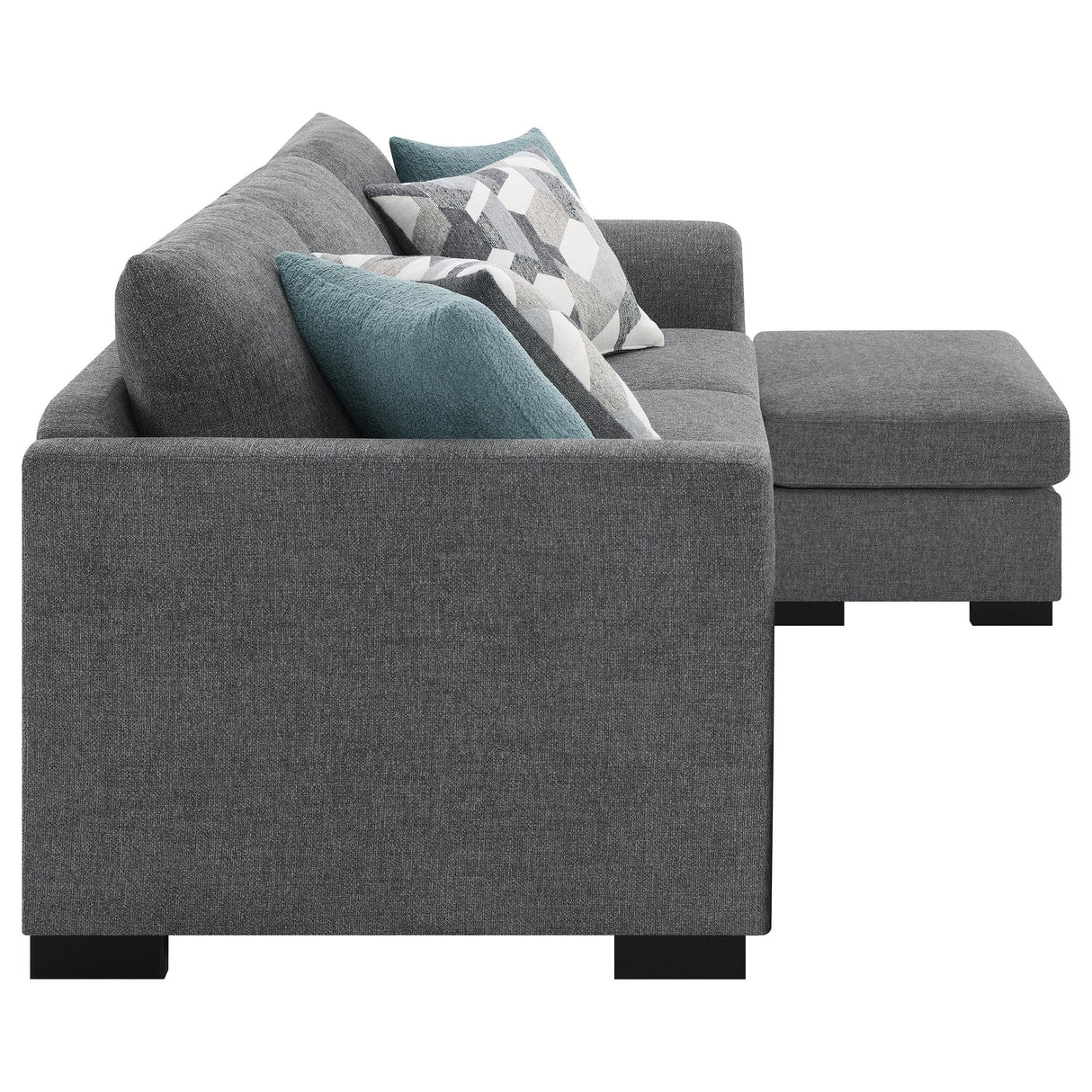 Storey Upholstered Sleeper Sectional Chaise Sofa Grey