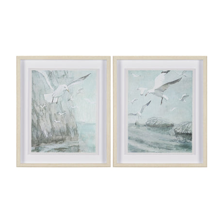 Storm is Coming (Set of 2) Seagulls by Melody Ducharme a Hand Embellished Framed Print under Glass by Mercana at Eve Furniture