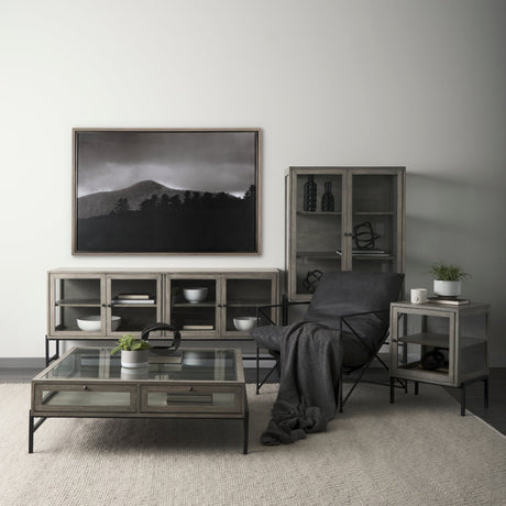Storm Layers by Nathan Larson a Hand Embelished Textured Framed Art Print Matted under Glass by Mercana at Eve Furniture