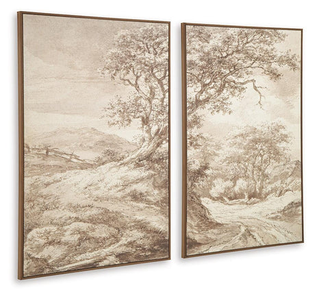 Stormish Beige/Brown Wall Art, Set of 2 by Ashley at Eve Furniture