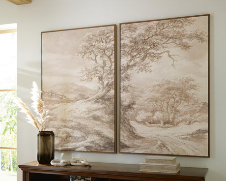 Stormish Beige/Brown Wall Art, Set of 2 by Ashley at Eve Furniture