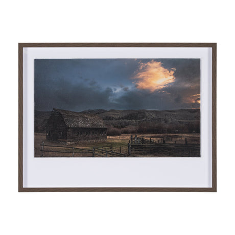 Storm's Horizon by Chad Mackay a Hand Embellished Textured Framed Photo Art Print Matted under Glass by Mercana at Eve Furniture