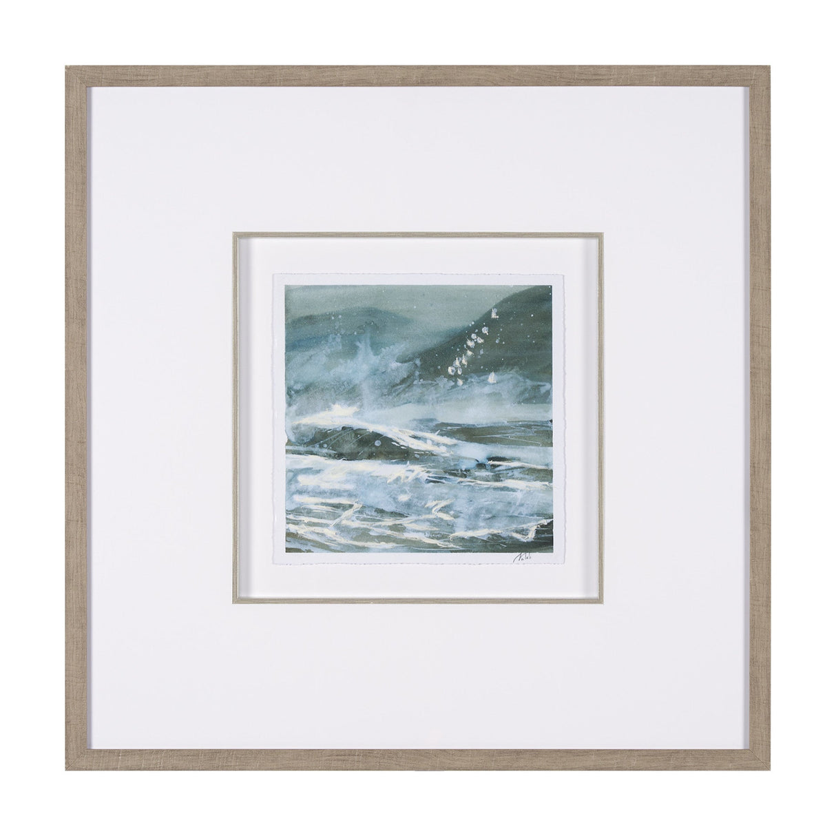 Stormy Coast II by Mercana Studio a Hand Embellished Framed Art Print Matted under Glass by Mercana at Eve Furniture