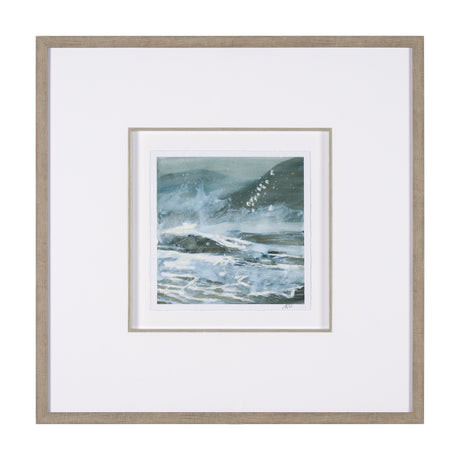 Stormy Coast II by Mercana Studio a Hand Embellished Framed Art Print Matted under Glass by Mercana at Eve Furniture