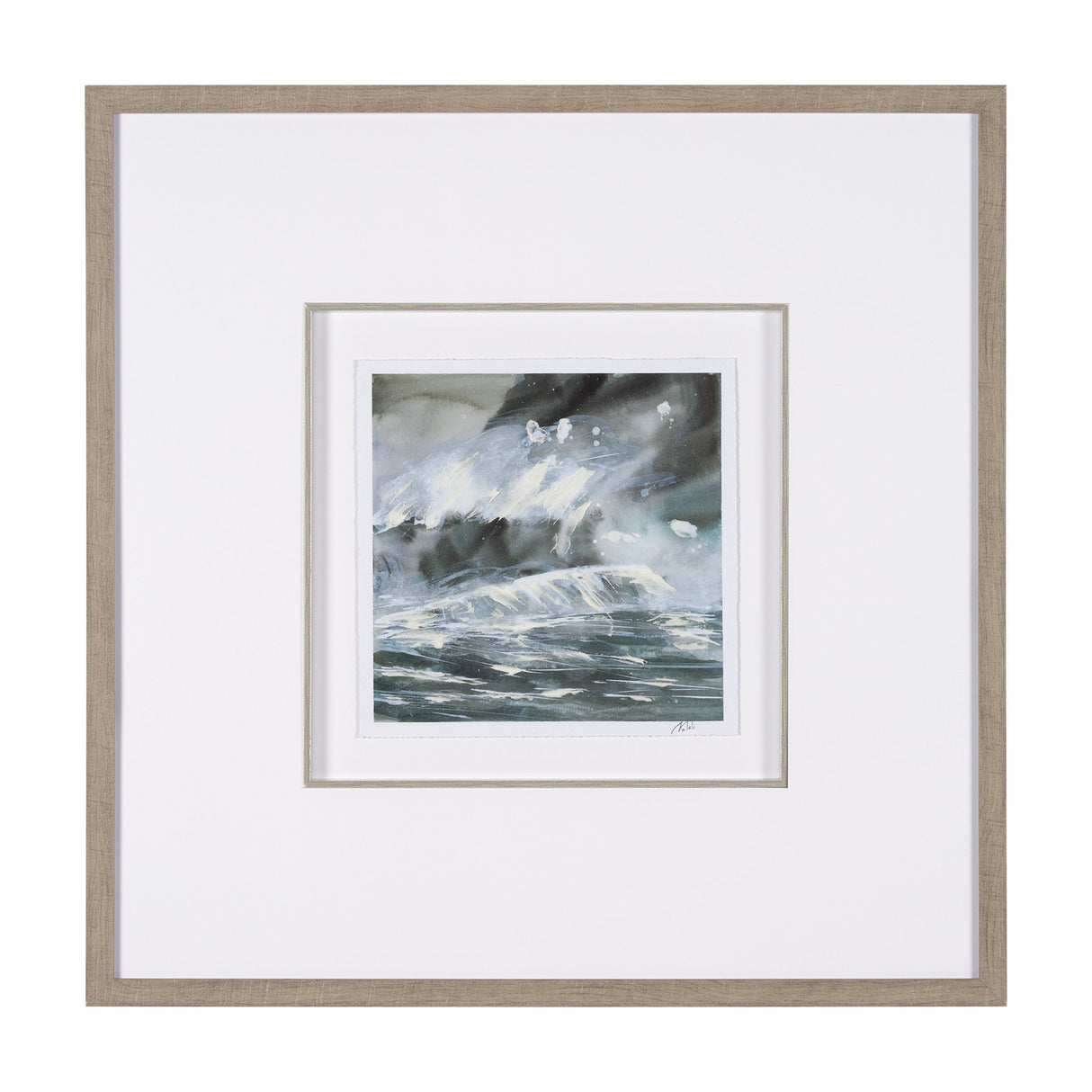 Stormy Coast III by Mercana Studio a Hand Embellished Framed Art Print Matted under Glass by Mercana at Eve Furniture
