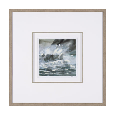 Stormy Coast III by Mercana Studio a Hand Embellished Framed Art Print Matted under Glass by Mercana at Eve Furniture