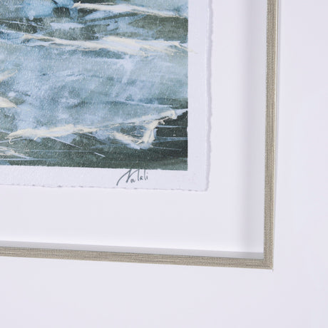 Stormy Coast V by Mercana Studio a Hand Embellished Framed Art Print Matted under Glass by Mercana at Eve Furniture