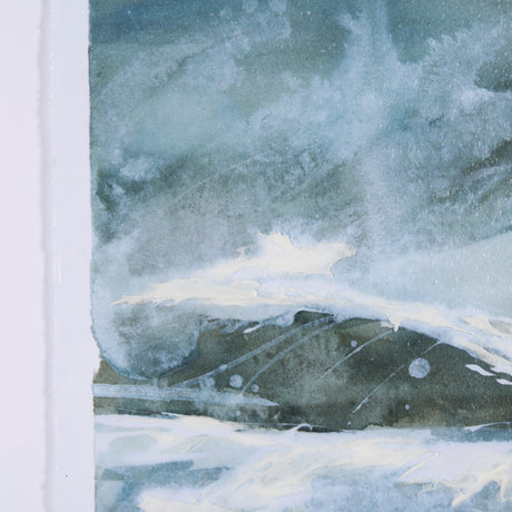 Stormy Coast V by Mercana Studio a Hand Embellished Framed Art Print Matted under Glass by Mercana at Eve Furniture