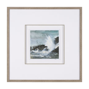 Stormy Coast V by Mercana Studio a Hand Embellished Framed Art Print Matted under Glass by Mercana at Eve Furniture