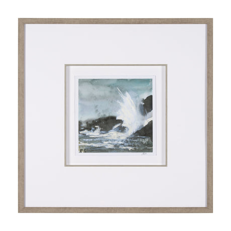 Stormy Coast V by Mercana Studio a Hand Embellished Framed Art Print Matted under Glass by Mercana at Eve Furniture