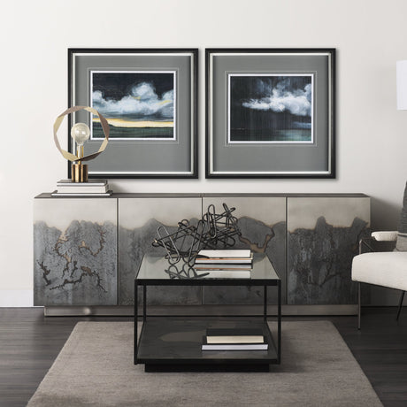 Stormy Skys I by Mercana Studio a Hand Embellished Textured Framed Art Print Matted under Glass by Mercana at Eve Furniture