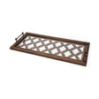 Stotonic 35L x 16W Brown Wood W Glass Top Rectangular Serving Tray by Mercana at Eve Furniture