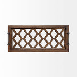 Stotonic Brown Wood W Glass Top Rectangular Serving Tray by Mercana at Eve Furniture