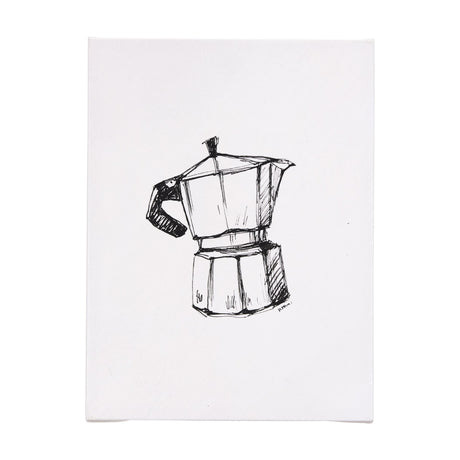 Stove Top Espresso Maker by Mercana Studio a Hand Embellished Textured Canvas by Mercana at Eve Furniture