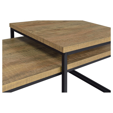 Straden Mango and Black 3-piece Engineered Wood Coffee Table Set by Coaster at Eve Furniture