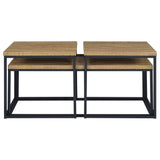 Straden Mango and Black 3-piece Engineered Wood Coffee Table Set by Coaster at Eve Furniture