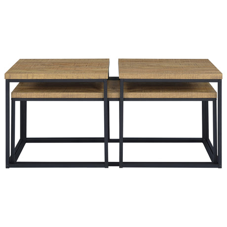Straden Mango and Black 3-piece Engineered Wood Coffee Table Set by Coaster at Eve Furniture