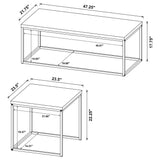 Straden Mango and Black 3-piece Engineered Wood Coffee Table Set by Coaster at Eve Furniture