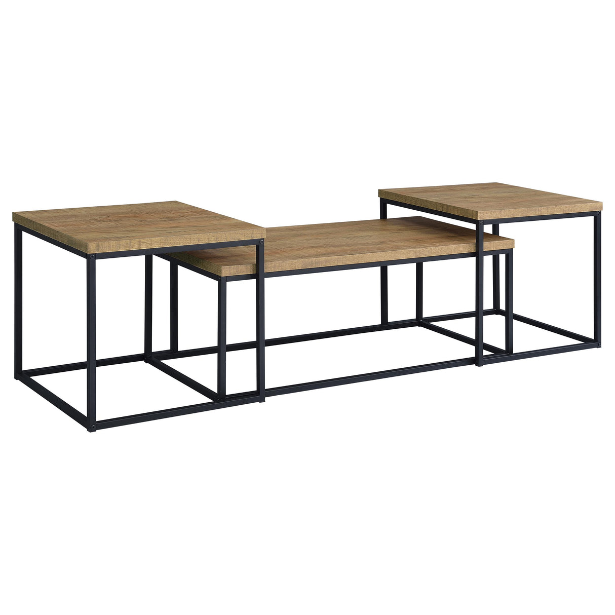 Straden Mango and Black 3-piece Engineered Wood Coffee Table Set by Coaster at Eve Furniture