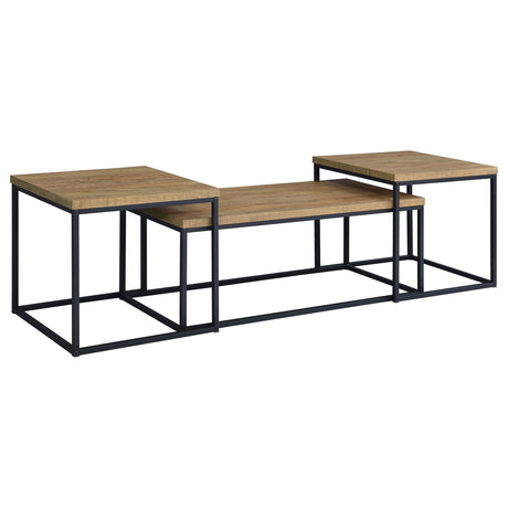 Straden Mango and Black 3-piece Engineered Wood Coffee Table Set by Coaster at Eve Furniture