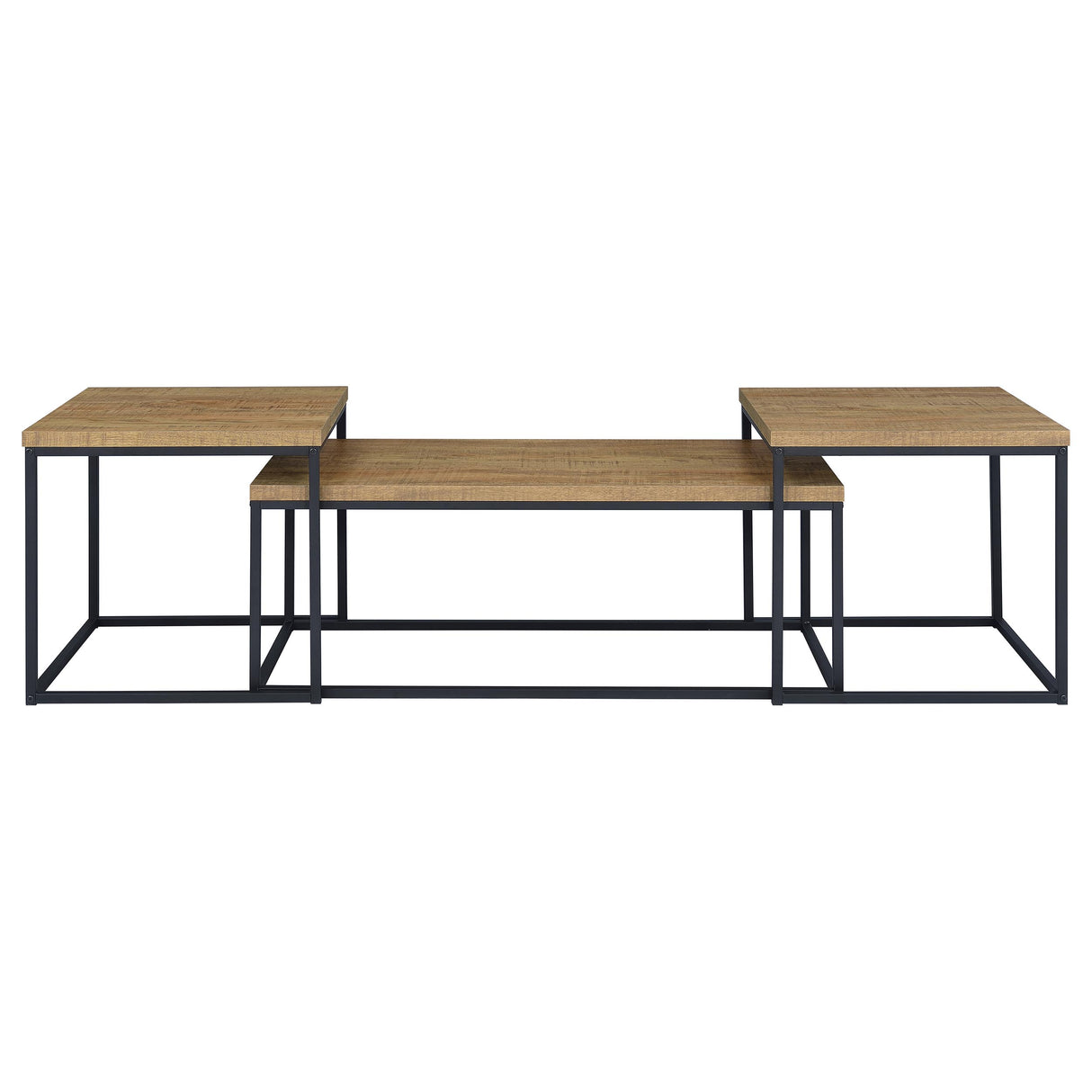 Straden Mango and Black 3-piece Engineered Wood Coffee Table Set by Coaster at Eve Furniture