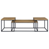 Straden Mango and Black 3-piece Engineered Wood Coffee Table Set by Coaster at Eve Furniture