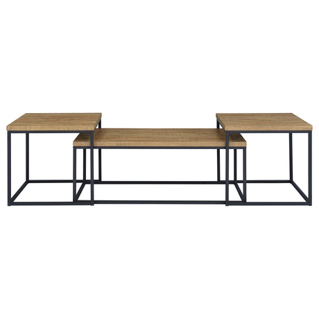 Straden Mango and Black 3-piece Engineered Wood Coffee Table Set by Coaster at Eve Furniture