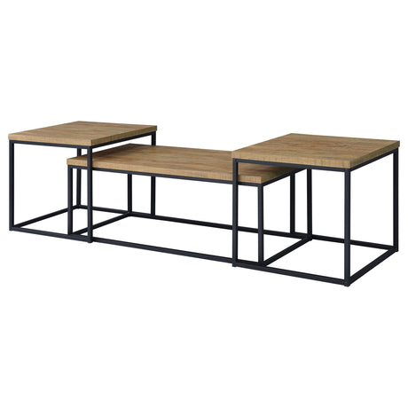 Straden Mango and Black 3-piece Engineered Wood Coffee Table Set by Coaster at Eve Furniture