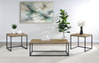 Straden Mango and Black 3-piece Engineered Wood Coffee Table Set by Coaster at Eve Furniture