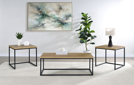 Straden Mango and Black 3-piece Engineered Wood Coffee Table Set by Coaster at Eve Furniture