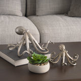 Strafford Medium 13L x 7W Silver Resin Octopus by Mercana at Eve Furniture