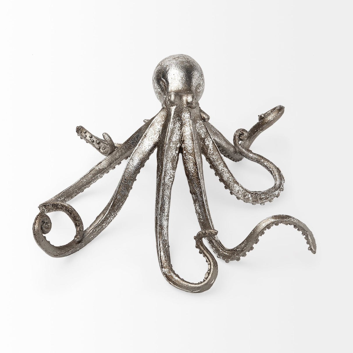 Strafford Medium 13L x 7W Silver Resin Octopus by Mercana at Eve Furniture