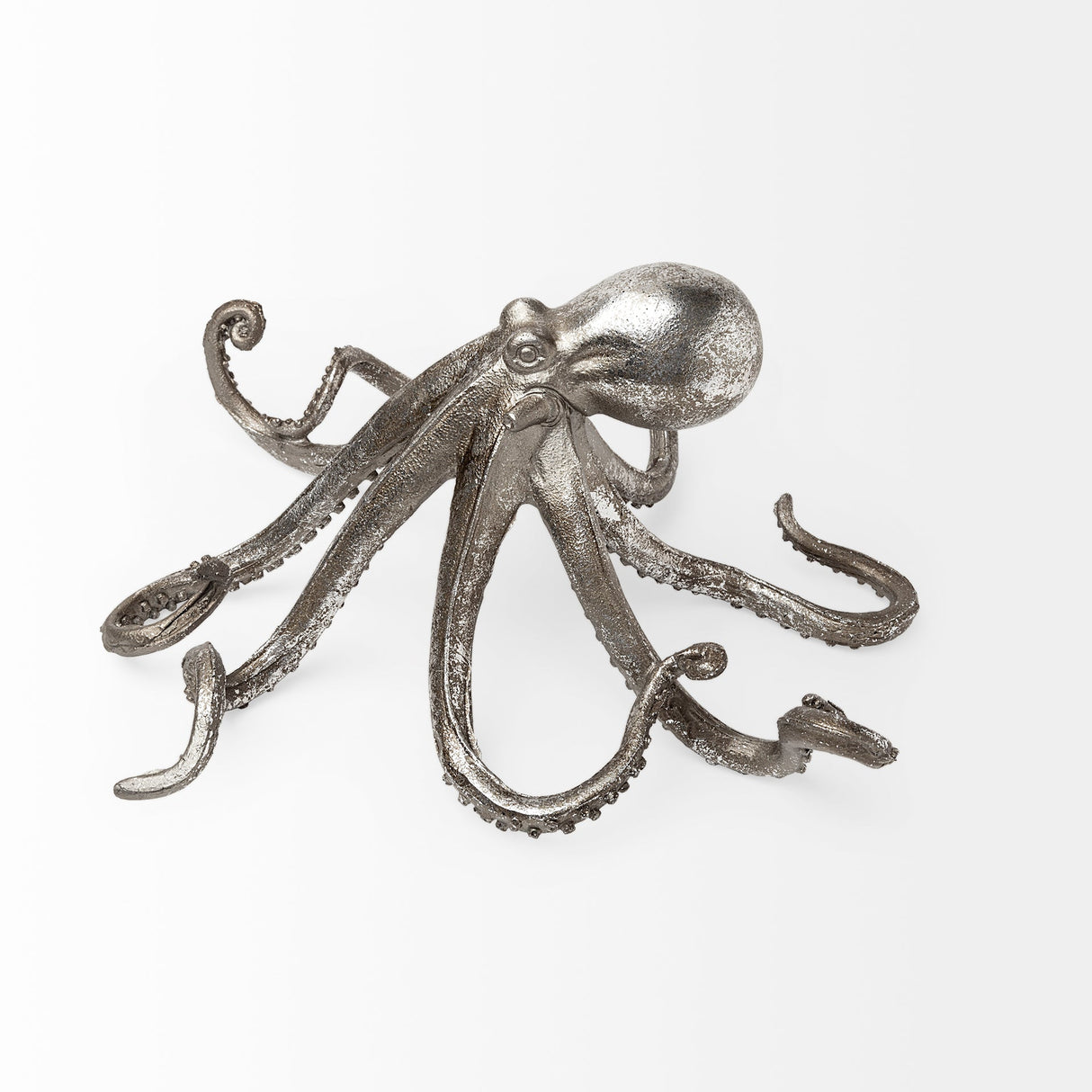 Strafford Medium 13L x 7W Silver Resin Octopus by Mercana at Eve Furniture