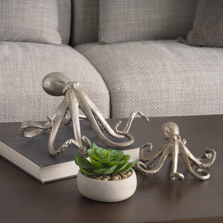Strafford Medium Silver Resin Octopus by Mercana at Eve Furniture