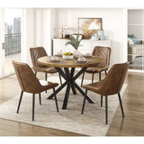 Strata Brown/Black Round Dining Table by Homelegance at Eve Furniture