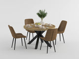 Strata Brown/Black Round Dining Table by Homelegance at Eve Furniture