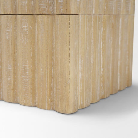 Strata Fluted White-Washed Wood Decorative Box Set by Mercana at Eve Furniture