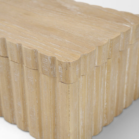 Strata Fluted White-Washed Wood Decorative Box Set by Mercana at Eve Furniture