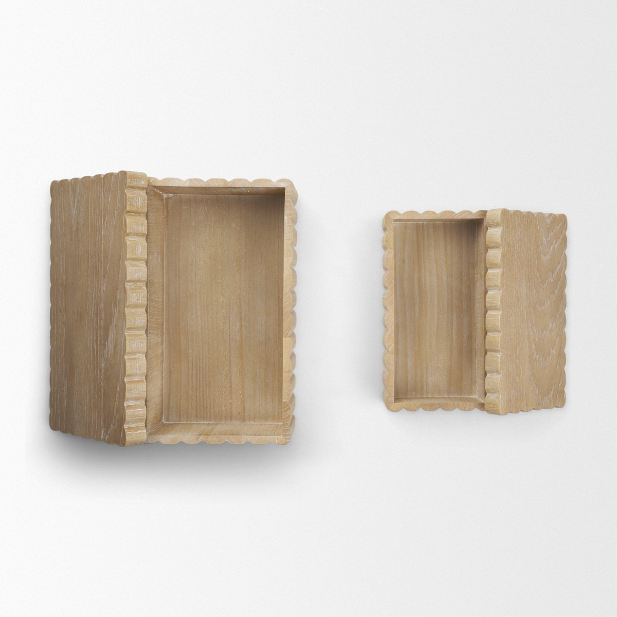 Strata Fluted White-Washed Wood Decorative Box Set by Mercana at Eve Furniture